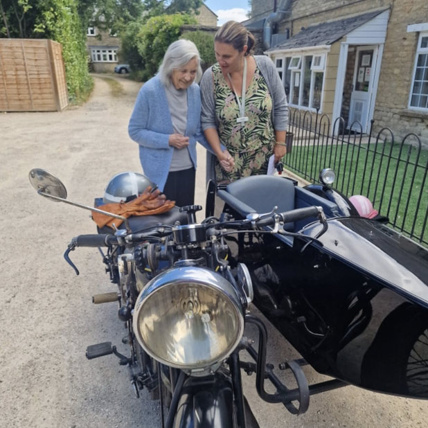Joyces Magic Moment - A Vintage Sidecar Ride At Rosebank Care Home