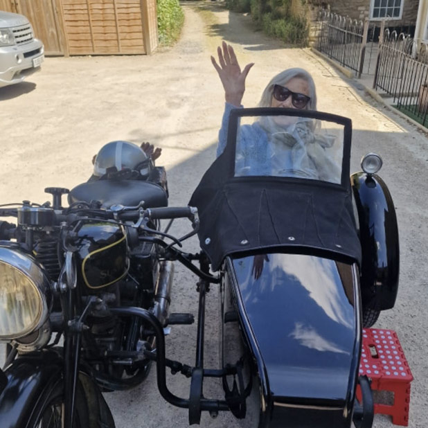 Joyces Magic Moment - A Vintage Sidecar Ride At Rosebank Care Home